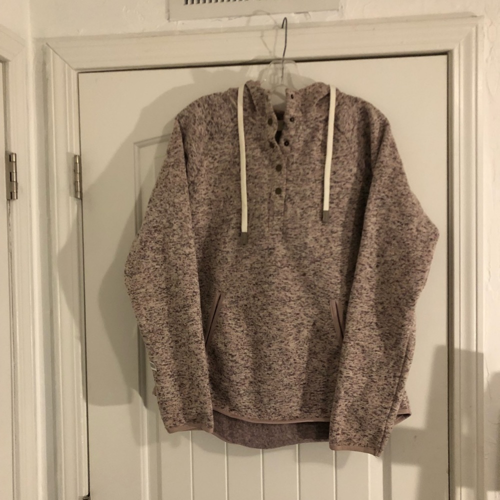 Quarter button pullover hoodie size M